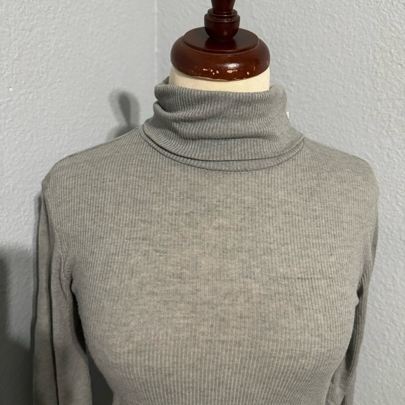 Zara Women Gray Long Sleeves Turtleneck Wool Blend Cozy Pull Over Top Sz M - Picture 5 of 14